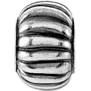 Sterling Silver 9.75x6.75mm Fluted Bead