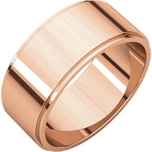 14K Rose 8mm Flat Edge Band