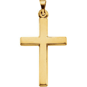 14K Yellow 24.5x16.5mm Cross Pendant