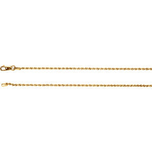 14K Yellow 1.5mm Rope 16" Chain