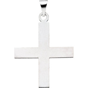 14K White 27.5x25mm Greek Cross Pendant