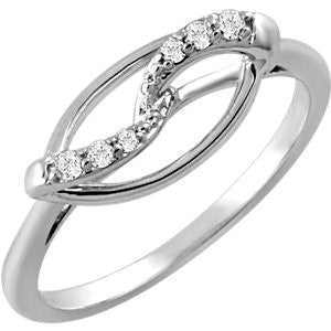 Sterling Silver .08 CTW Diamond Ring