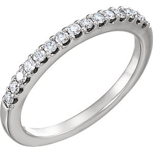 14K White 1-4 CTW Diamond Band for 5.2mm Engagement Size 7