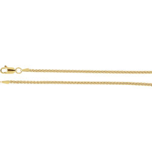 14K Yellow 1.8mm Wheat 7" Chain