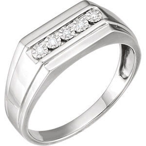 Sterling Silver Men's .01 CTW Diamond Band Size 11