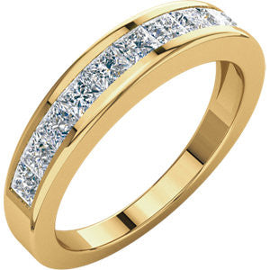 14K Yellow 1 CTW Diamond Anniversary Band Size 7