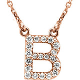 14K White Letter "G" 1/6 CTW Diamond 16" Necklace