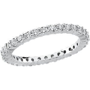 14K White 1 CTW Diamond Eternity Band Size 5.5