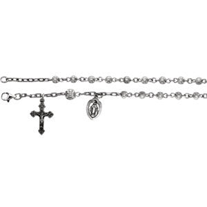 Sterling Silver Bead Rosary Bracelet