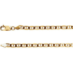 14K Yellow 4.5mm Anchor 24" Chain