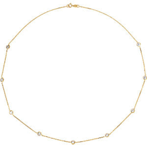 14K Yellow Cubic Zirconia 18" Necklace