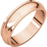 14K Yellow 7mm Half Round Edge Band