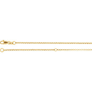 Sterling Silver 18K Yellow Gold Plated 1.5mm Adjustable Rolo 18-20" Chain