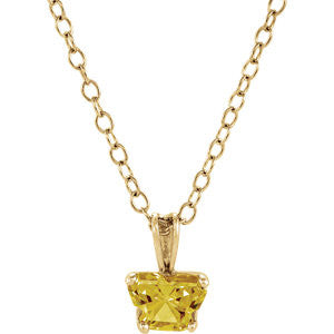 14K Yellow November Birthstone 14" Necklace