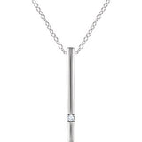 14K Yellow .015 CT Diamond Bar 16-18" Necklace