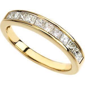 14K Yellow 3-4 CTW Diamond Anniversary Band Size 6