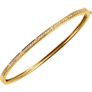 14K Yellow 1-3 CTW Diamond Bangle Bracelet