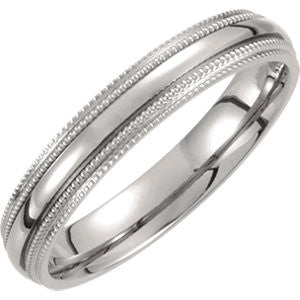 Titanium Double Milgrain Band