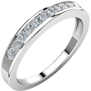 Platinum 1-2 CTW Diamond Anniversary Band Size 7