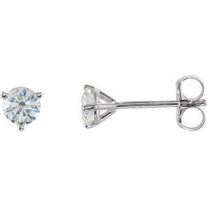 14K White 1-2 CTW Diamond Stud Earrings