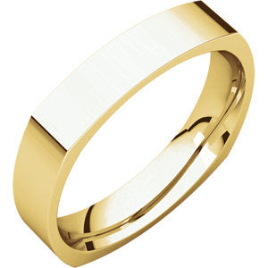 14K Yellow 4mm Square Comfort Fit Band