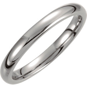 Titanium 3mm Domed Polished Band Size 9