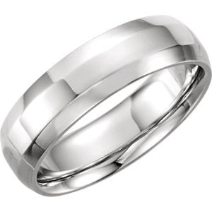 Platinum 6mm Comfort Fit Beveled Edge Band Size 6