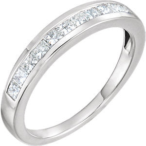 14K White 1.75mm Square 3-4 CTW Diamond Channel Set Band