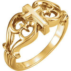 14K Yellow Cross Ring