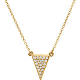 14K White 1/5 CTW Diamond Triangle 16.5" Necklace