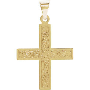 14K White 15.5x14mm Greek Cross Pendant