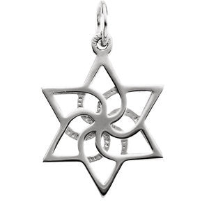 Sterling Silver 16.5x14.75mm Star of David Pendant