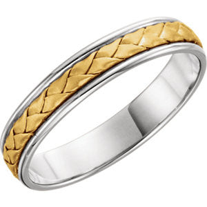 14K White & Yellow 4mm Hand-Woven Band Size 5