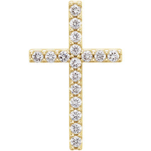 14K Yellow 1-3 CTW Petite Diamond Cross Pendant