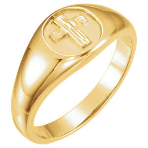 14K Yellow The Rugged Cross® Chastity Ring Size 11