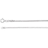 14K White 1.75mm Solid Box 18" Chain with Spring Ring