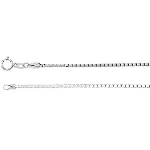 14K White 1.75mm Solid Box 18" Chain with Spring Ring