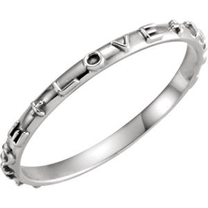 14K White True Love Chastity Ring with Packaging Size 7