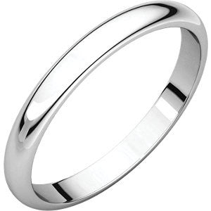 10K White 2.5mm Half Round Band