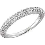 14K White 3/8 CTW Diamond Pavé Ring