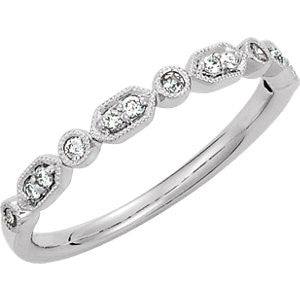 14K White 1-8 CTW Diamond Ring Size 7