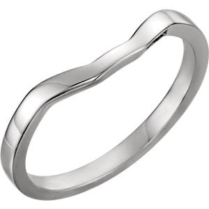 14K White 8x6mm Band