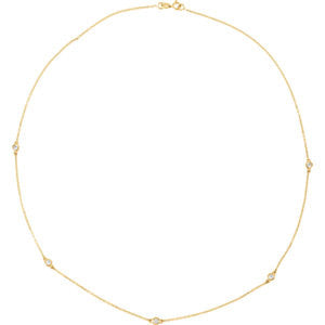 14K Yellow 1-4 CTW Diamond Bezel 18" Necklace