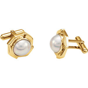 Mabé Cultured Pearl Cuff Links