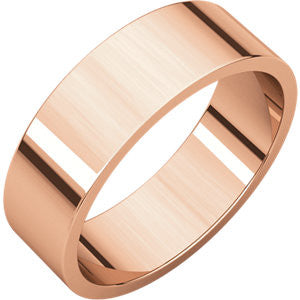 14 K Rose 6mm Flat Band