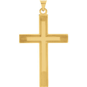 14K Yellow 42x26mm Cross Pendant