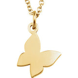 14K Yellow Tiny Posh Butterfly 16-18" Necklace