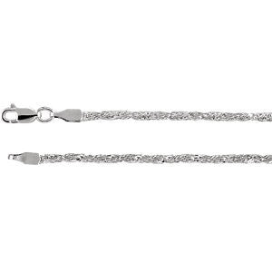 2.25mm Sterling Silver Twisted Wheat Chain