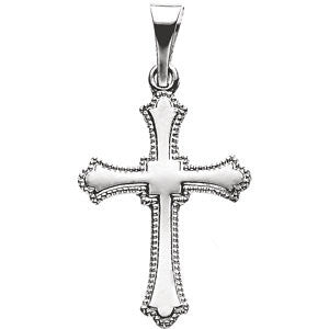 Platinum 15x11mm Cross Pendant