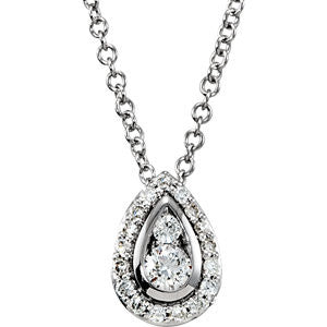 14K White 1-4 CTW Diamond 18" Necklace